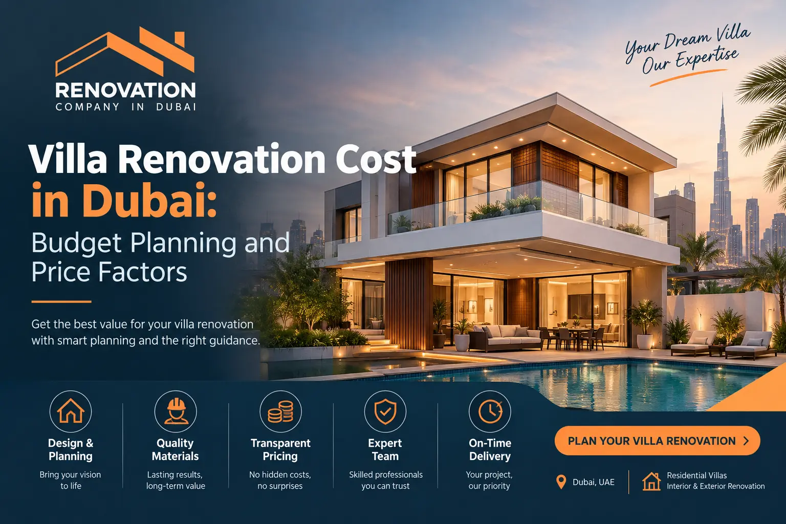 Villa Renovation Cost in Dubai: Budget Planning and Price Factors